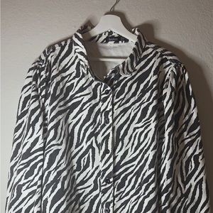 Boohoo denim zebra print jacket - size 12 US